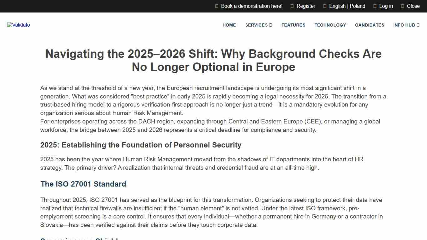 Navigating the 2025–2026 Shift: Why Background Checks Are No Longer Optional in Europe